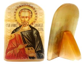 Именная икона из селенита "Св. Диомид Никейский" 