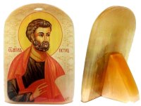 Именная икона из селенита "Апостол Пётр"