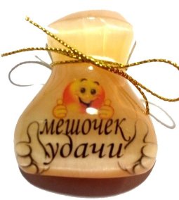 Магнит из селенита (фотопечать) мешочек удачи 