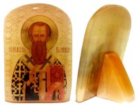 Именная икона из селенита"Василий Великий"