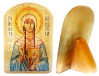 Именная икона из селенита "Святая Геновефа"