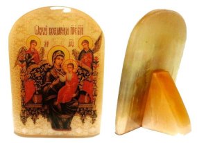 Икона из селенита "Б. М. Всецарица" 