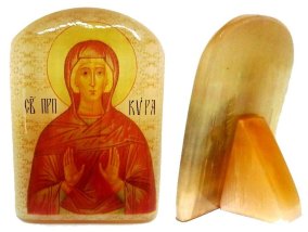 Именная икона из селенита "Святая Кира Берийская" 