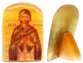 Именная икона из селенита "Святая марта Марфа" 