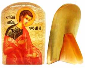 Именная икона из селенита "Святой Апостол Фома" 