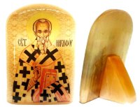 Именная икона из селенита "Святитель Никифор Константинопольский"