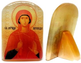 Именная икона из селенита "Святая Ираида" 