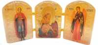 Триптих из селенита "Божией Матери Достойно есть с Архангелами"