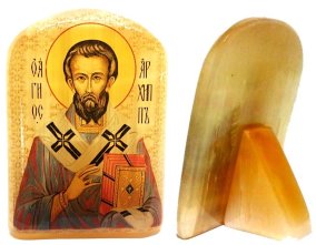 Именная икона из селенита "Святой Апостол Архипп" 