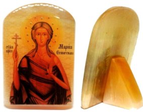 Именная икона из селенита "Святая Мария Египетская" 