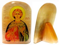 Именная икона из селенита "Святой Анатолий, Мученик"