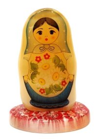 Сувенир из селенита на подставке "Матрёшка № 12" 
