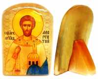 Именная икона из селенита "Святой Лаврентий Римский"