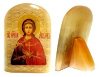 Именная икона из селенита "Святая мученица Любовь"