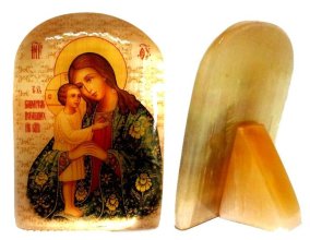Икона из селенита с подставкой "Взыскание погибших" 