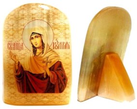 Именная икона из селенита "Святая мученица Юлия" 