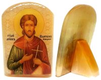 Именная икона из селенита "Святой Платон Анкирский"
