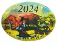 Панно магнит из селенита, с символом года 2024 "№ 1"