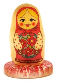 Сувенир из селенита на подставке "Матрёшка № 8" 