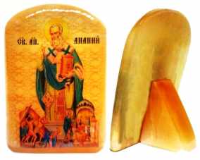 Именная икона из селенита "Святой апостол Ананий" 