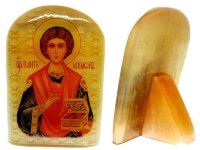 Именная икона из селенита 2 "Пантелеимон"