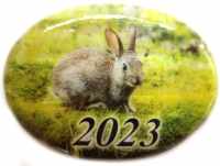 Панно магнит из селенита, с символом года 2023 "Кролик № 7"