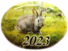 Панно магнит из селенита, с символом года 2023 &quot;Кролик № 7&quot; 
