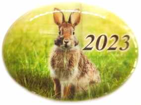 Панно магнит из селенита, с символом года 2023 &quot;Кролик № 8&quot; 