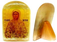 Именная икона из селенита 3 "Св. Матрона"