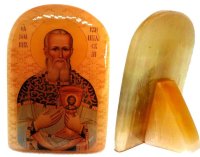 Именная икона из селенита "Св. Иоанн Кронштадтский"