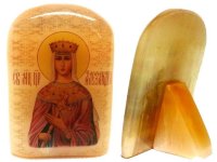 Именная икона из селенита "Святая Александра"