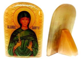 Именная икона из селенита "Святая Злата" 