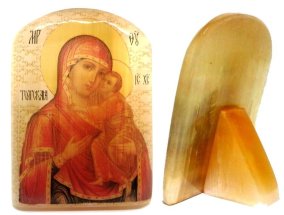 Икона из селенита "Богоматерь Толгская Ярославская" 