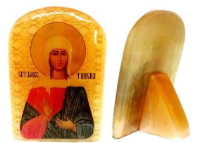 Именная икона из селенита "Святая Таисия" 