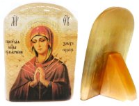Икона из селенита Божией Матери "Умягчение злых сердец"