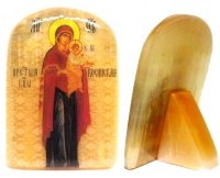 Икона из селенита с подставкой "Божией Матери Косинская"