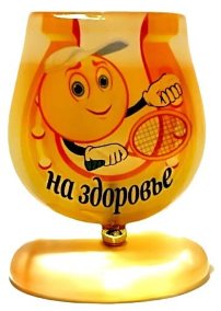 Изделие из селенита - подкова пожелания "На здоровье" 