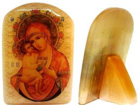 Икона из селенита "Икона Богоматери Жировицкая" 