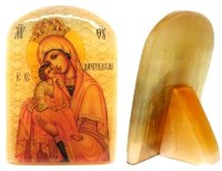Икона из селенита с подставкой "Божией Матери Цареградская"