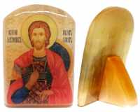 Именная икона из селенита "Великомученик Иоанн Воин" (Иван)