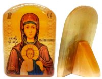Икона из селенита "Божьей Матери Услышательница" (Зографская)