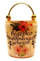 Сувенир из селенита "Ведёрко творческих успехов"