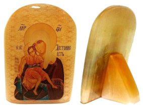 Икона из селенита "Божией Матери Достойно есть" 
