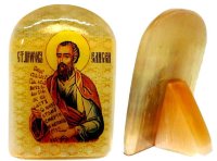 Именная икона из селенита "Святой Елисей"