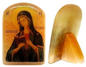 Икона из селенита "Калужская Богоматерь" 