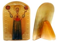 Икона из селенита "Мирожская икона Божией матери"