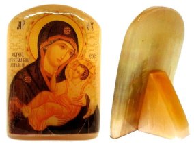 Икона из селенита "Муромская икона Божией матери" 