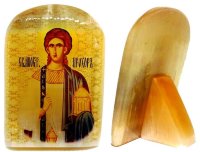 Именная икона из селенита "Святой Прохор"