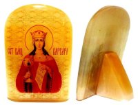 Именная икона из селенита "Святая Варвара"