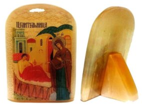 Икона из селенита "Божией Матери Целительница" 